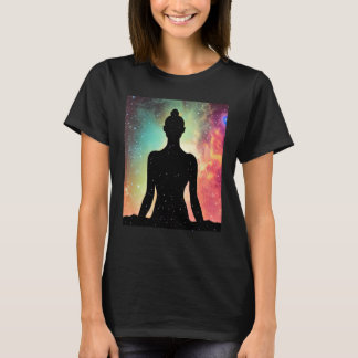 Camiseta Yoga Girl Female Sun Salutation Meditation Chakra