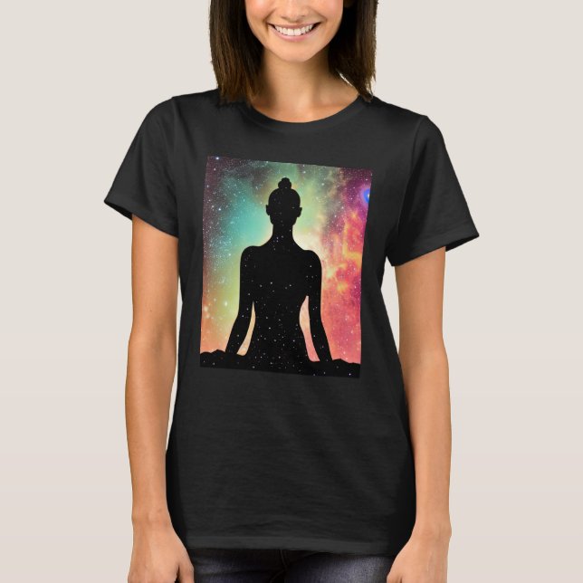 Camiseta Yoga Girl Female Sun Salutation Meditation Chakra (Frente)