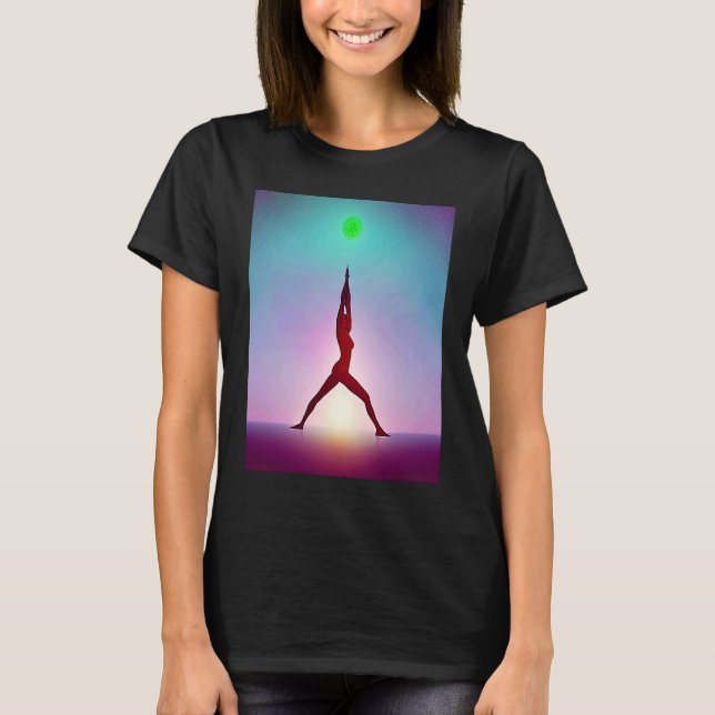 Camiseta Yoga Girl Female Sun Salutation Meditation Chakra (Frente)