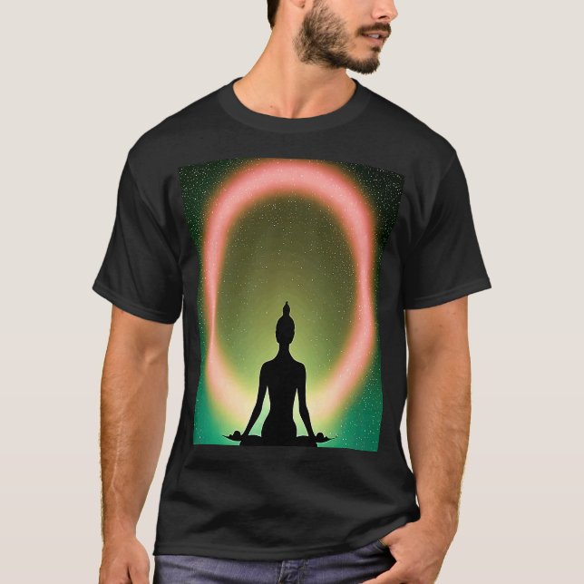 Camiseta Yoga Girl Female Sun Salutation Meditation Chakra  (Frente)