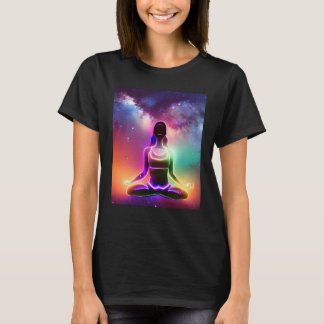 Camiseta Yoga Girl Female Sun Salutation Meditation Chakra