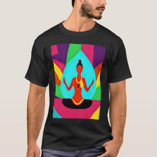 Camiseta Yoga Girl Female Sun Salutation Meditation Chakra