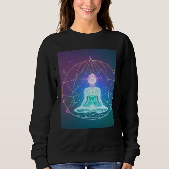 Camiseta Yoga Girl Female Sun Salutation Meditation Chakra  (Frente)