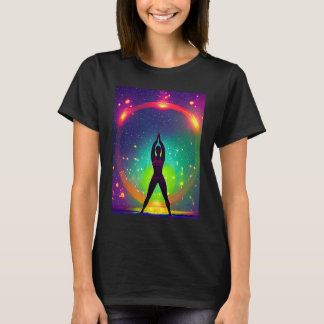 Camiseta Yoga Girl Female Sun Salutation Meditation Chakra 