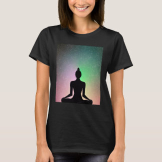 Camiseta Yoga Girl Female Sun Salutation Meditation Chakra