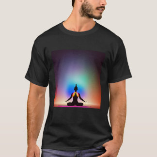 Camiseta Yoga Girl Female Sun Salutation Meditation Chakra