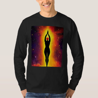 Camiseta Yoga Girl Female Sun Salutation Meditation Chakra 