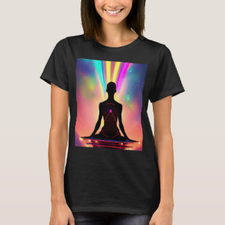 Camiseta Yoga Girl Female Sun Salutation Meditation Chakra