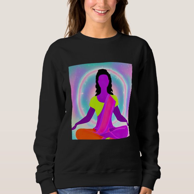 Camiseta Yoga Girl Female Sun Salutation Meditation Chakra  (Frente)