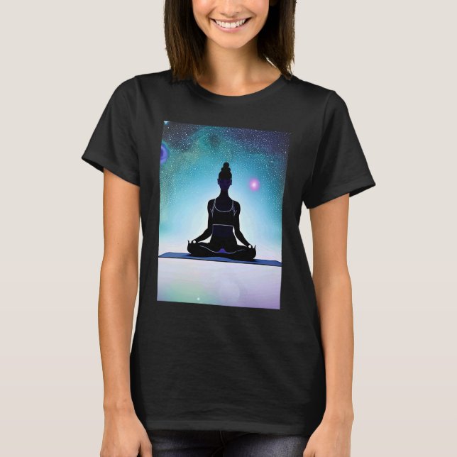 Camiseta Yoga Girl Female Sun Salutation Meditation Chakra (Frente)