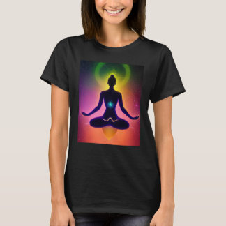 Camiseta Yoga Girl Female Sun Salutation Meditation Chakra 