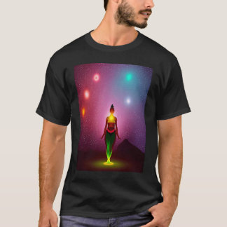 Camiseta Yoga Girl Female Sun Salutation Meditation Chakra