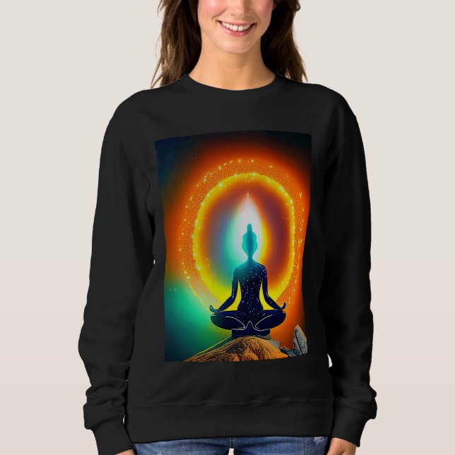 Camiseta Yoga Girl Female Sun Salutation Meditation Chakra  (Frente)