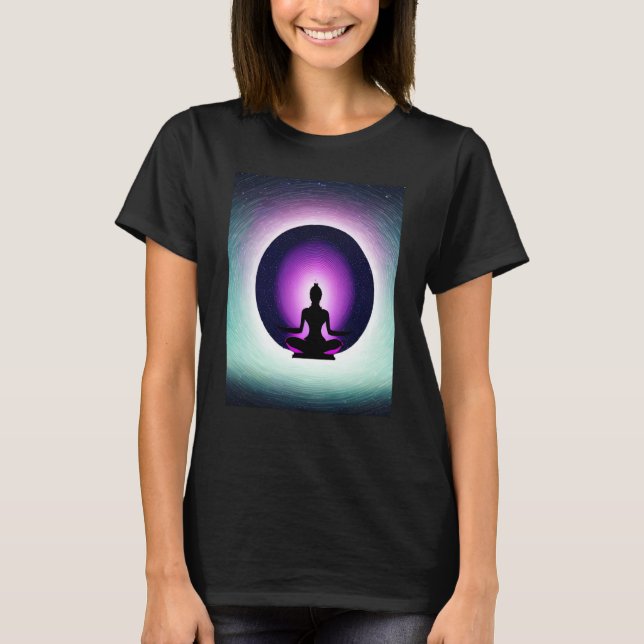 Camiseta Yoga Girl Female Sun Salutation Meditation Chakra  (Frente)