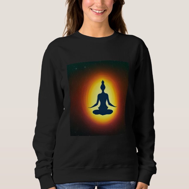 Camiseta Yoga Girl Female Sun Salutation Meditation Chakra  (Frente)