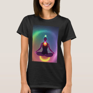 Camiseta Yoga Girl Female Sun Salutation Meditation Chakra 