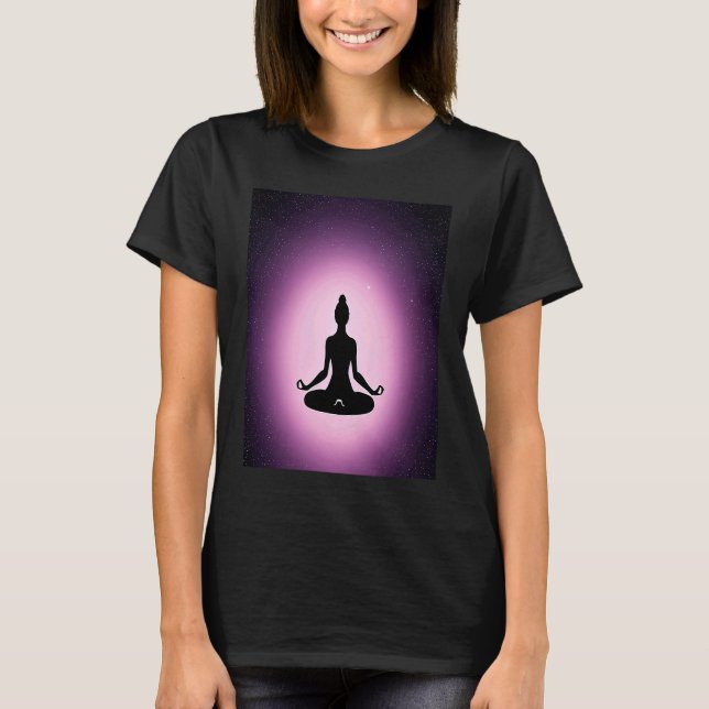 Camiseta Yoga Girl Female Sun Salutation Meditation Chakra  (Frente)