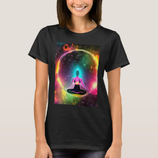 Camiseta Yoga Girl Female Sun Salutation Meditation Chakra 
