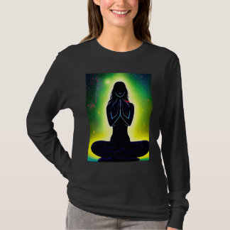 Camiseta Yoga Girl Female Sun Salutation Meditation Chakra 