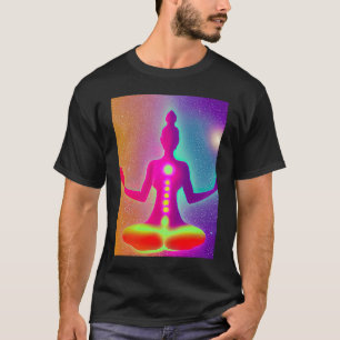 Camiseta Yoga Girl Female Sun Salutation Meditation Chakra