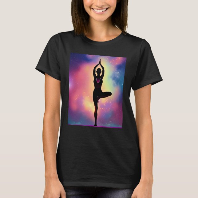 Camiseta Yoga Girl Female Sun Salutation Meditation Chakra (Frente)