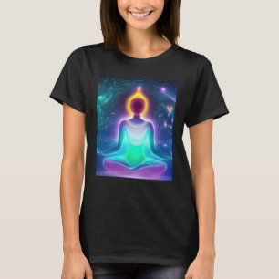 Camiseta Yoga Girl Female Sun Salutation Meditation Chakra