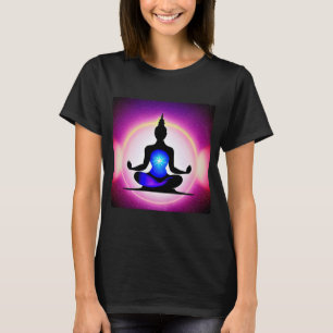 Camiseta Yoga Girl Female Sun Salutation Meditation Chakra