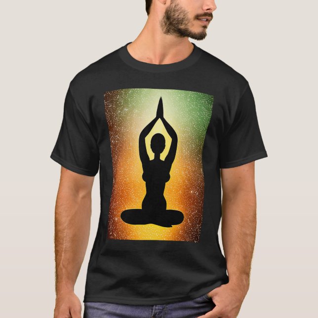 Camiseta Yoga Girl Female Sun Salutation Meditation Chakra (Frente)