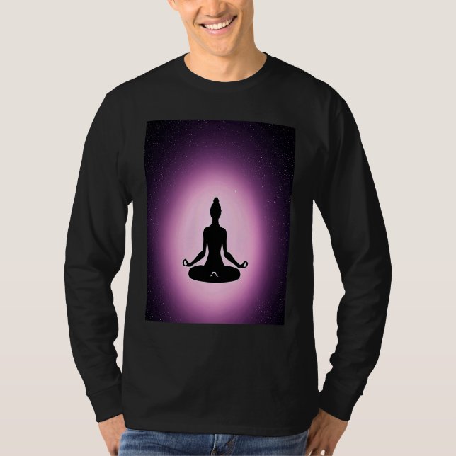 Camiseta Yoga Girl Female Sun Salutation Meditation Chakra  (Frente)