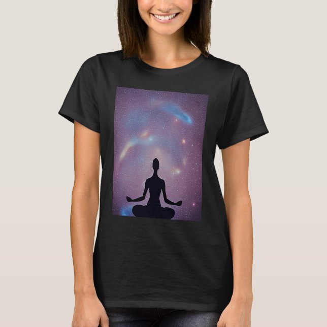 Camiseta Yoga Girl Female Sun Salutation Meditation Chakra  (Frente)