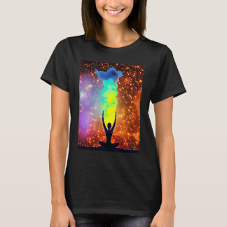 Camiseta Yoga Girl Female Sun Salutation Meditation Chakra 