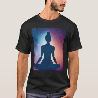 Camiseta Yoga Girl Female Sun Salutation Meditation Chakra