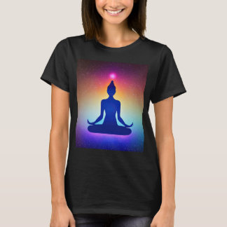 Camiseta Yoga Girl Female Sun Salutation Meditation Chakra