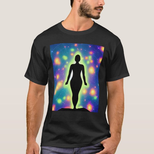 Camiseta Yoga Girl Female Sun Salutation Meditation Chakra  (Frente)