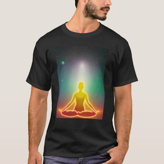 Camiseta Yoga Girl Female Sun Salutation Meditation Chakra  (Frente)