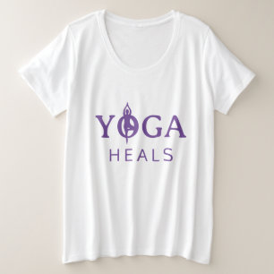 Camiseta Yoga Heals plus size com silhueta de pose