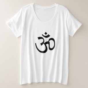 Camiseta Yoga, Ícone Om Aum, Ohm Hinduísmo Símbolo preto