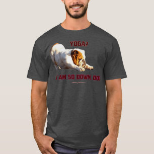 Camiseta Yoga Im so Down Downlodog Inglês Buldogue Yoga 