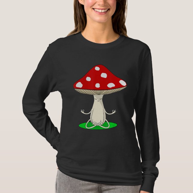 Camiseta Yoga Instructor Mushroom Collector Mycology Fitnes (Frente)