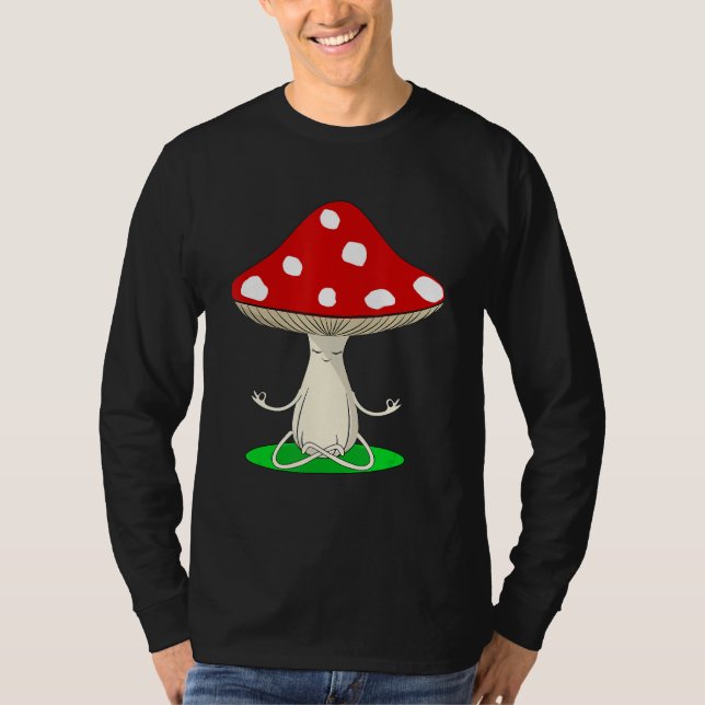 Camiseta Yoga Instructor Mushroom Collector Mycology Fitnes (Frente)