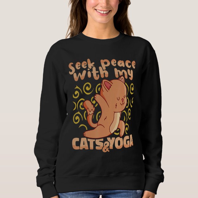 Camiseta Yoga Instructor Seek Peace with my Cats and Yoga M (Frente)