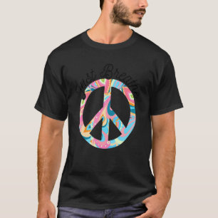 Camiseta Yoga Instrutor Workout Peace Sinal Apenas Respire 