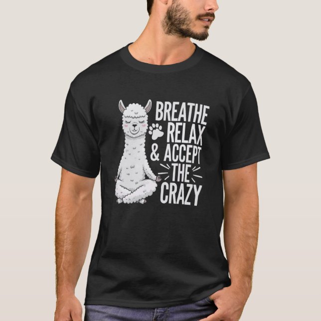 Camiseta Yoga Llama Namaste Meditation Zen Animal Yoga Inst (Frente)