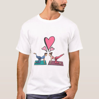 Camiseta Yoga Love "Partner Pose" "Heart to Heart"
