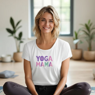 Camiseta Yoga Mama Retro Boho Mulheres