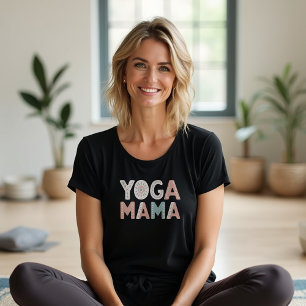 Camiseta Yoga Mama Retro Boho Mulheres