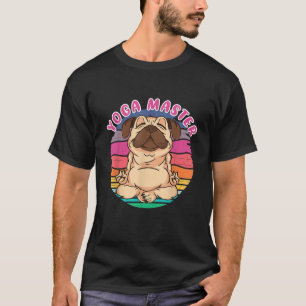 Camiseta Yoga Master Pug Dog Funny Animal Vintage Meditação