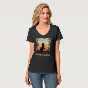 Camiseta yoga matinal com mãe