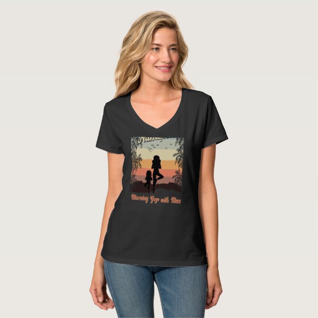 Camiseta yoga matinal com mãe (Frente Completa)