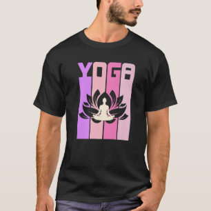 Camiseta Yoga Meditante Da Flor De Lotus Retro